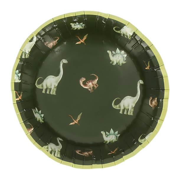 Lot de 6 Bols Dinosaure – Carton Vert Ø13 cm