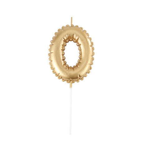 Bougie Chiffre Effet Ballon Or 8cm Chiffres de 0 à 9