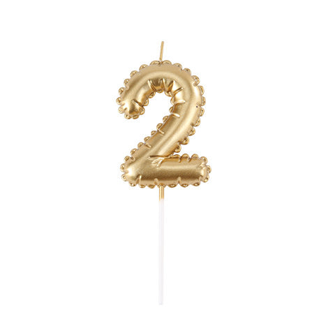Bougie Chiffre Effet Ballon Or 8cm Chiffres de 0 à 9