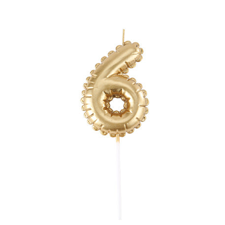 Bougie Chiffre Effet Ballon Or 8cm Chiffres de 0 à 9