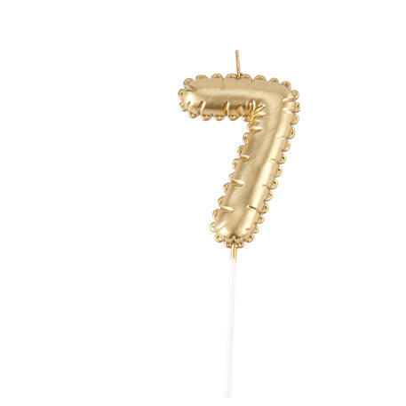 Bougie Chiffre Effet Ballon Or 8cm Chiffres de 0 à 9