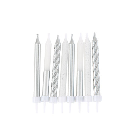 8 Bougies Fantaisies Argent
