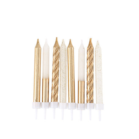 8 Bougies Fantaisies Or