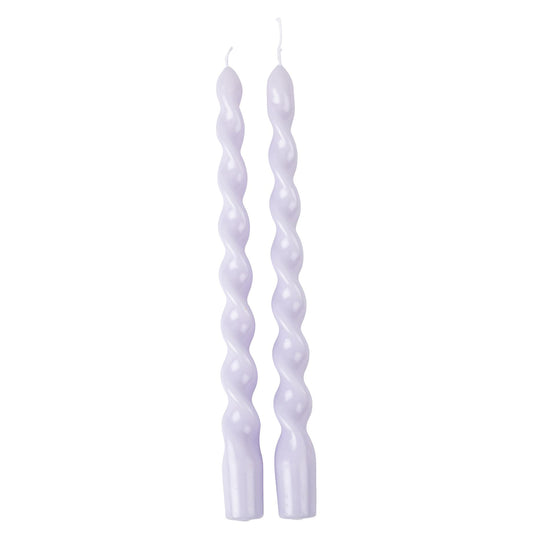 2 Bougies Flambeau Torsadées Ø2,2x25cm